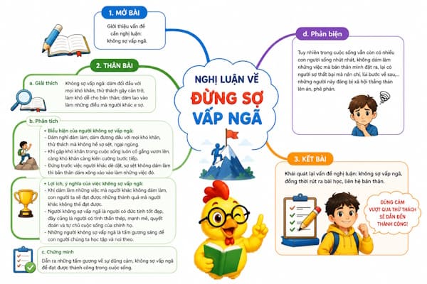Dàn ý Nghị luận xã hội về đừng sợ vấp ngã