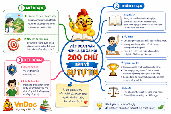 Dàn ý Nghị luận xã hội bàn về sự tự tin