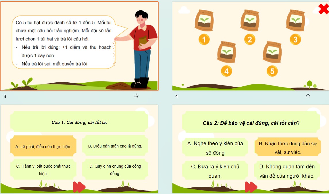 Game khởi động Đạo đức 5 Bài 4