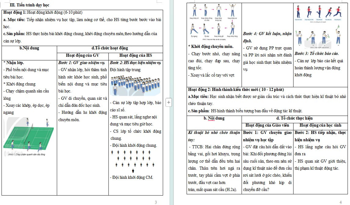 Giáo án Giáo dục thể chất 12 Cầu lông HK1
