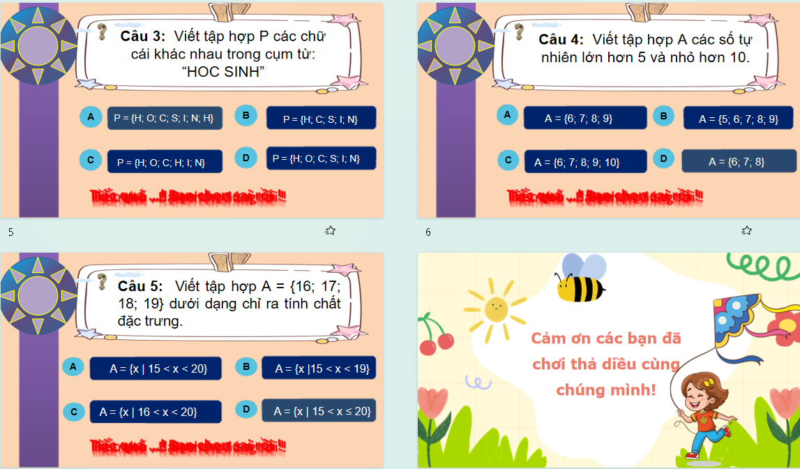 Game khởi động Toán 6 Bài 1