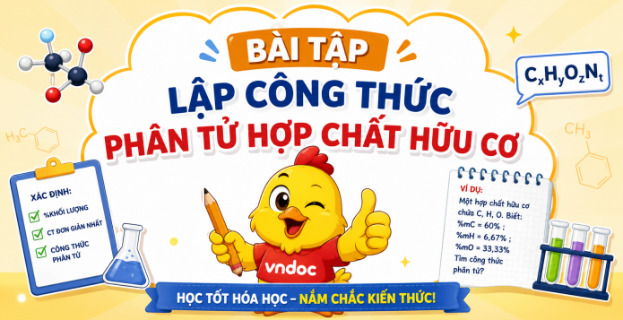 Bài tập lập công thức phân tử hợp chất hữu cơ