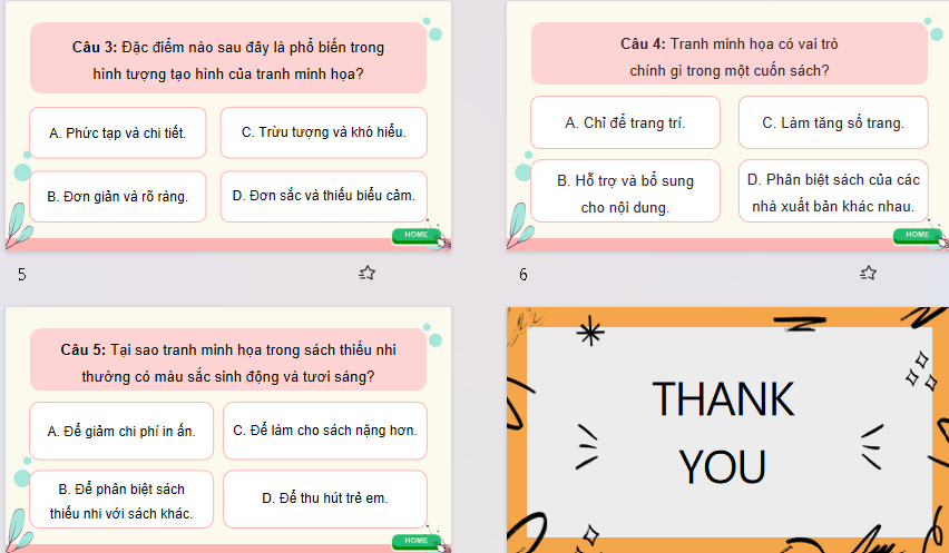 Game khởi động Mĩ thuật 9 Bài 6: Tranh minh hoạ