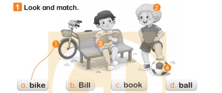 Giải SBT Tiếng Anh lớp 1 Unit 1 In the school playground minh họa 1