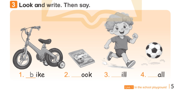 Giải SBT Tiếng Anh lớp 1 Unit 1 In the school playground minh họa 6