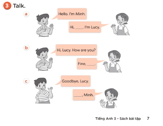 Sách bài tập Tiếng Anh 3 Unit 1 Hello minh họa 11