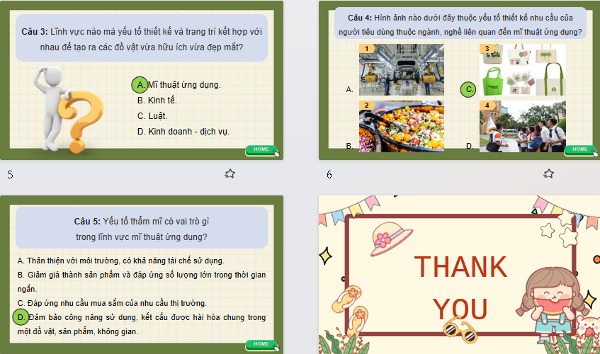 Game khởi động Mĩ thuật 9 Bài 16: Đặc trưng của ngành, nghề liên quan đến mĩ thuật ứng dụng