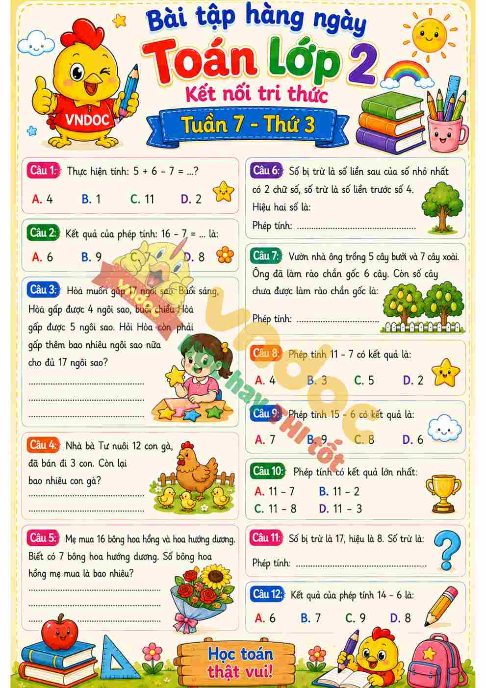 mh phieu BTHN toan lop 2 tuan 7 thu 3*13237