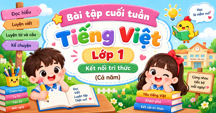 Bài tập cuối tuần Tiếng Việt lớp 1 Kết nối tri thức (Cả năm)