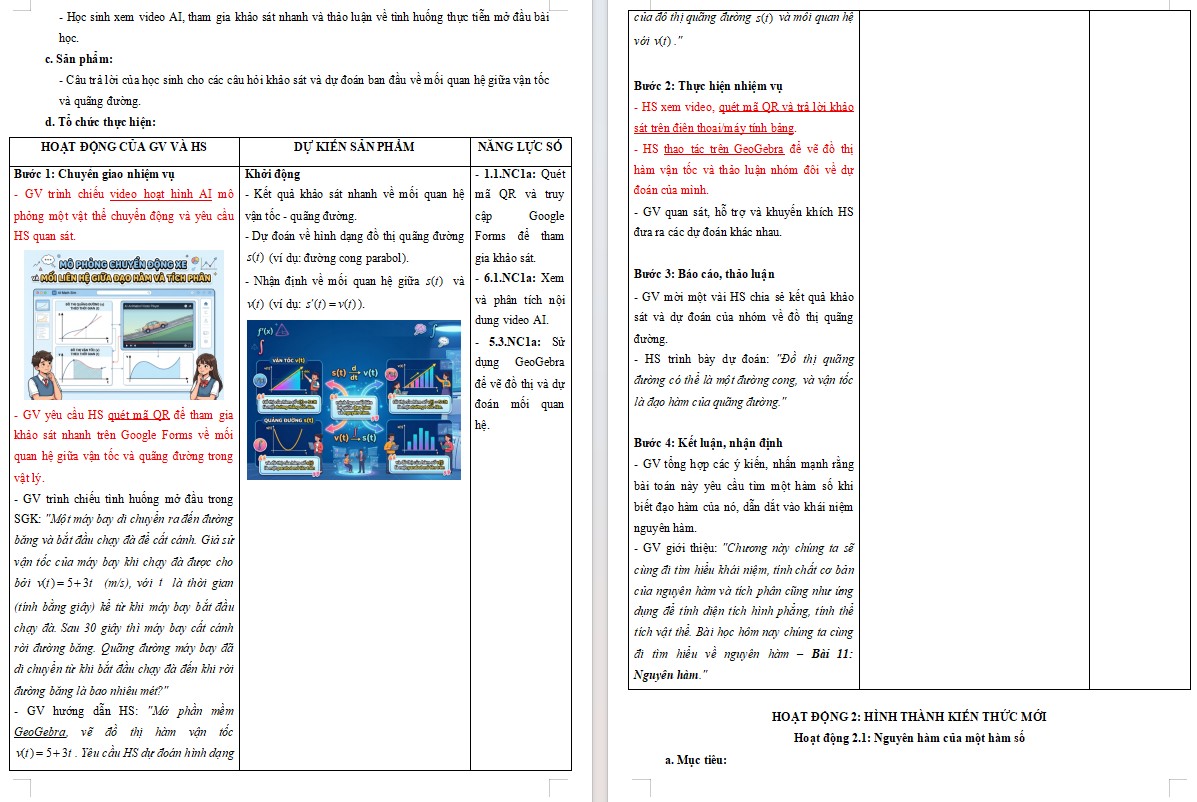 Giáo án Toán 12 tích hợp NLS HK2