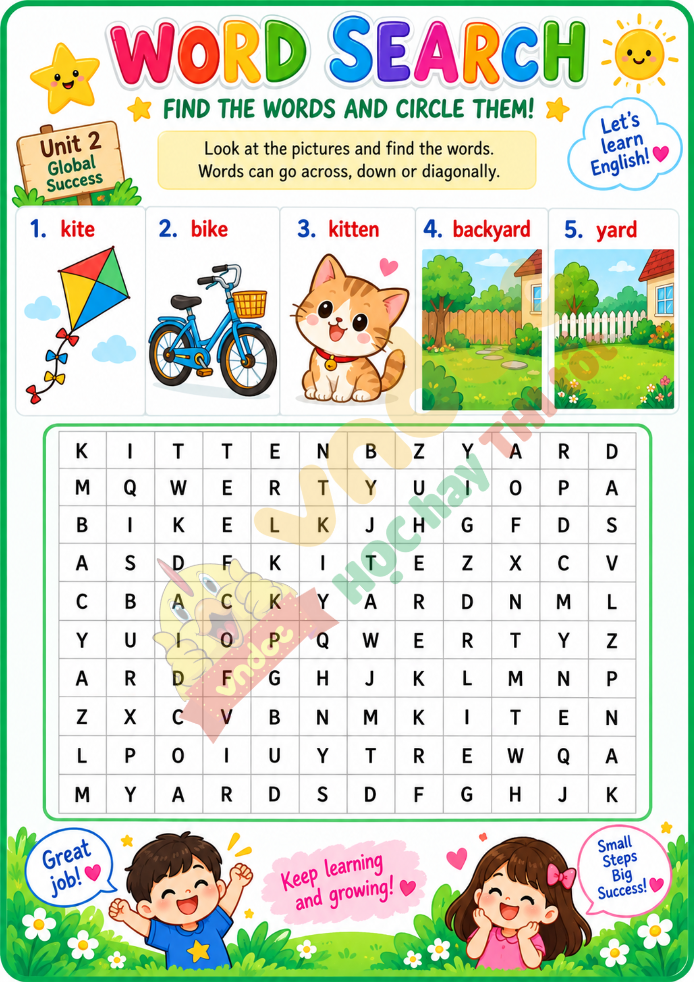 Tập viết Tiếng Anh lớp 2 Unit 2: In the backyard