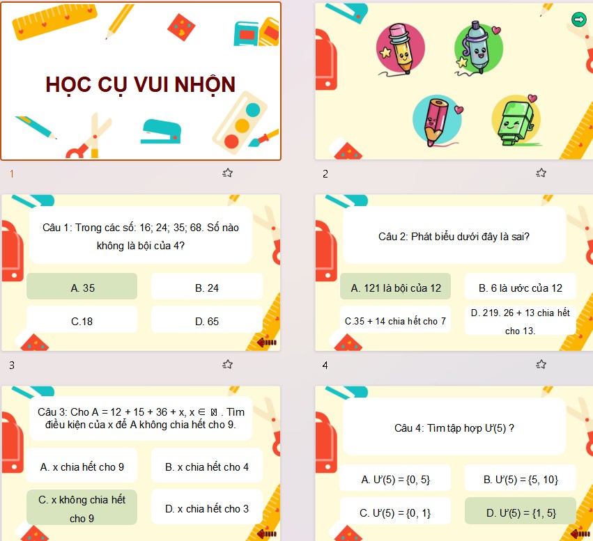 Game Powerpoint khởi động Toán 6