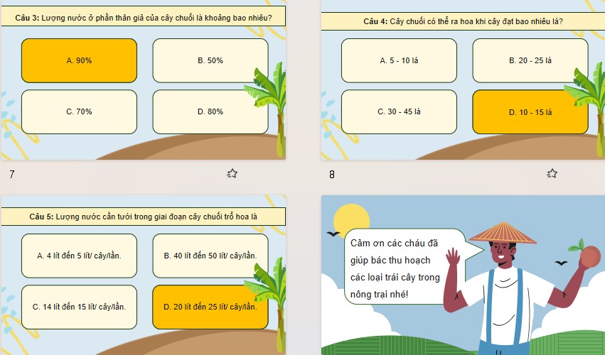 Game khởi động Công nghệ 9 Bài 7