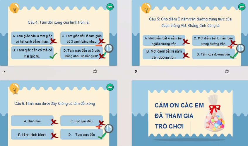 Game khởi động Toán 6 Bài 22