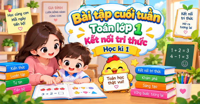 Bài tập cuối tuần Toán lớp 1 Kết nối tri thức (Học kì 1)