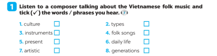 Giải SBT Tiếng Anh 7 Global Success Unit 4 Listening minh họa 1