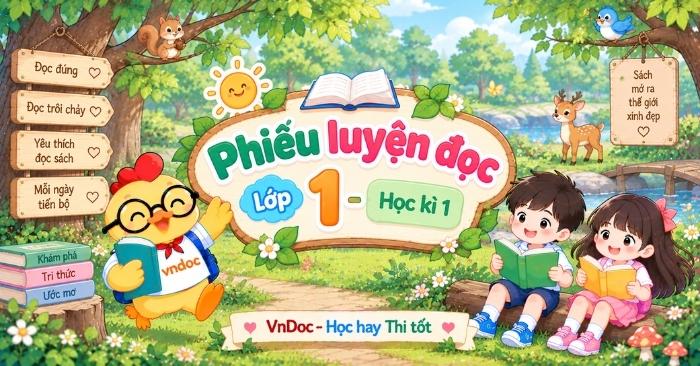 Phiếu luyện đọc cuối tuần lớp 1 Học kì 1 (SGK Thống Nhất)