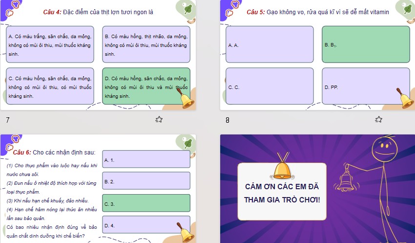 Game khởi động Công nghệ 9 Bài 2