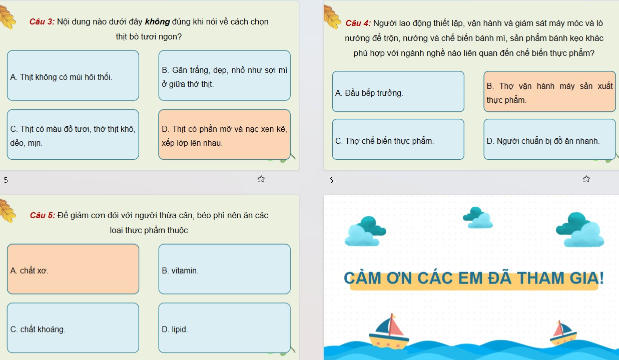 Game khởi động Công nghệ 9 Bài 1