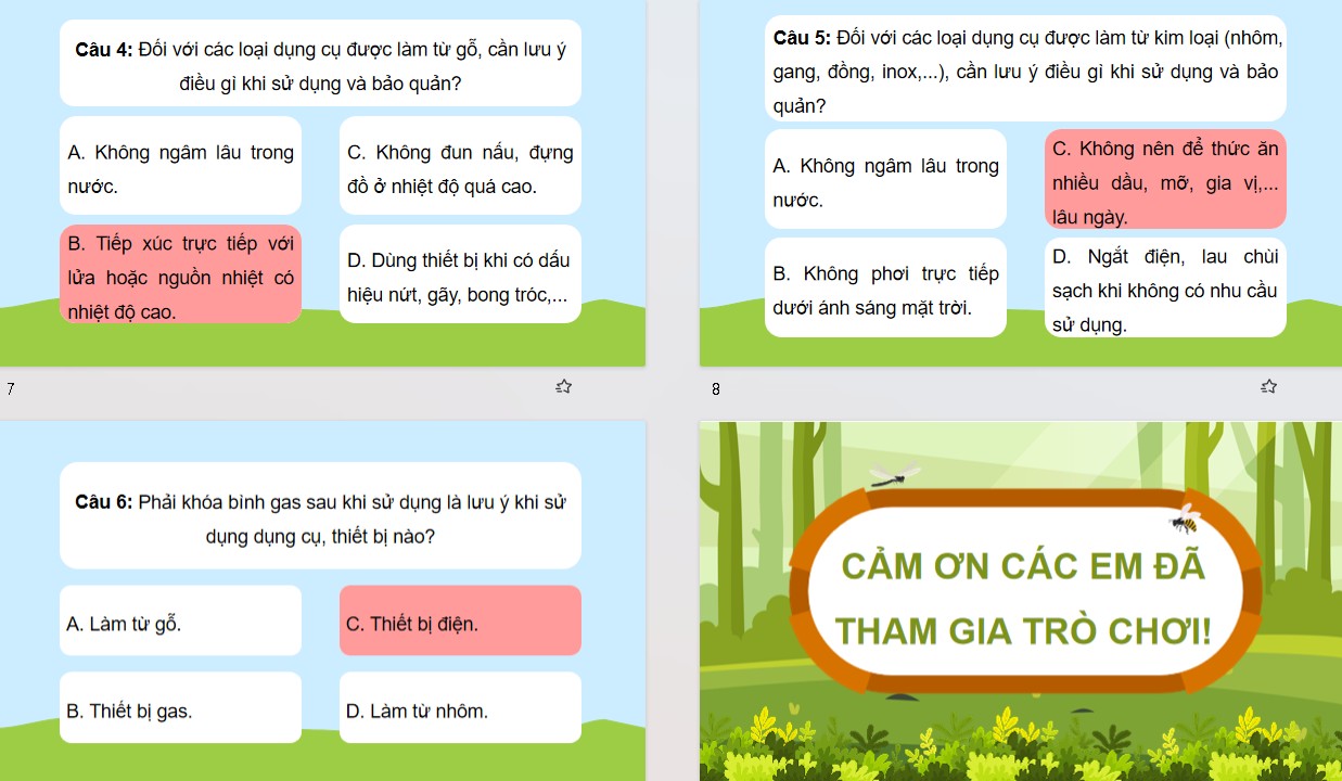 Game khởi động Công nghệ 9 Bài Ôn tập Chương 2