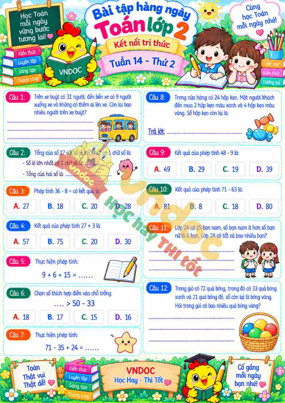 mh BTHN toan lop 2 tuan 14 thu 2*17848