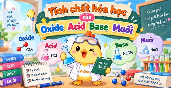 Tính chất hóa học của Oxide Acid Base Muối