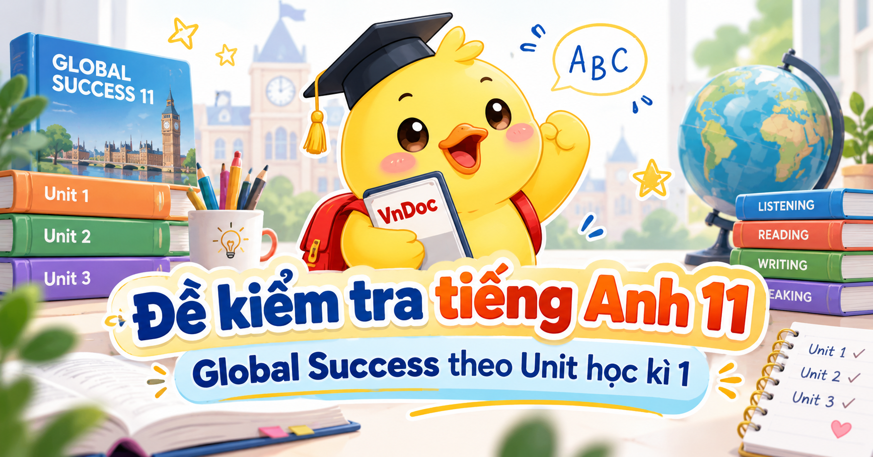 Đề kiểm tra tiếng Anh 11 Global Success theo Unit học kì 1