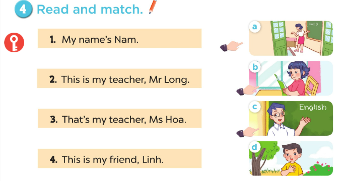 Tiếng Anh lớp 3 Unit 3 Lesson 3 Our friends