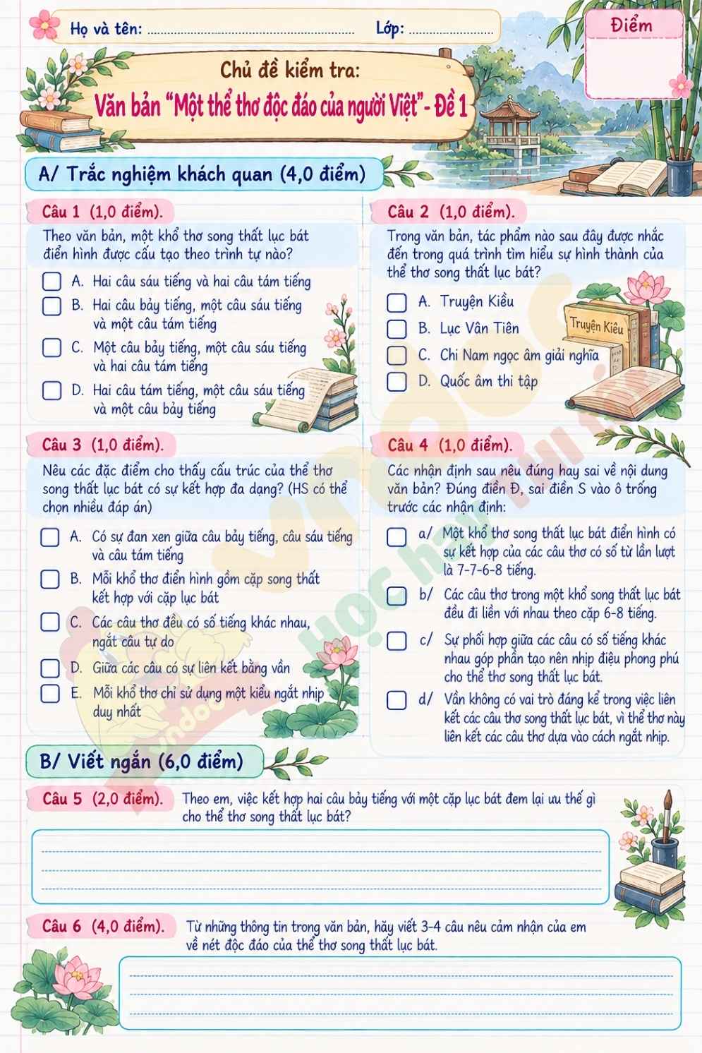 info de kiem tra 15 phut mon ngu van lop 9 bai 2 mot the tho doc dao cua nguoi viet de1*20915