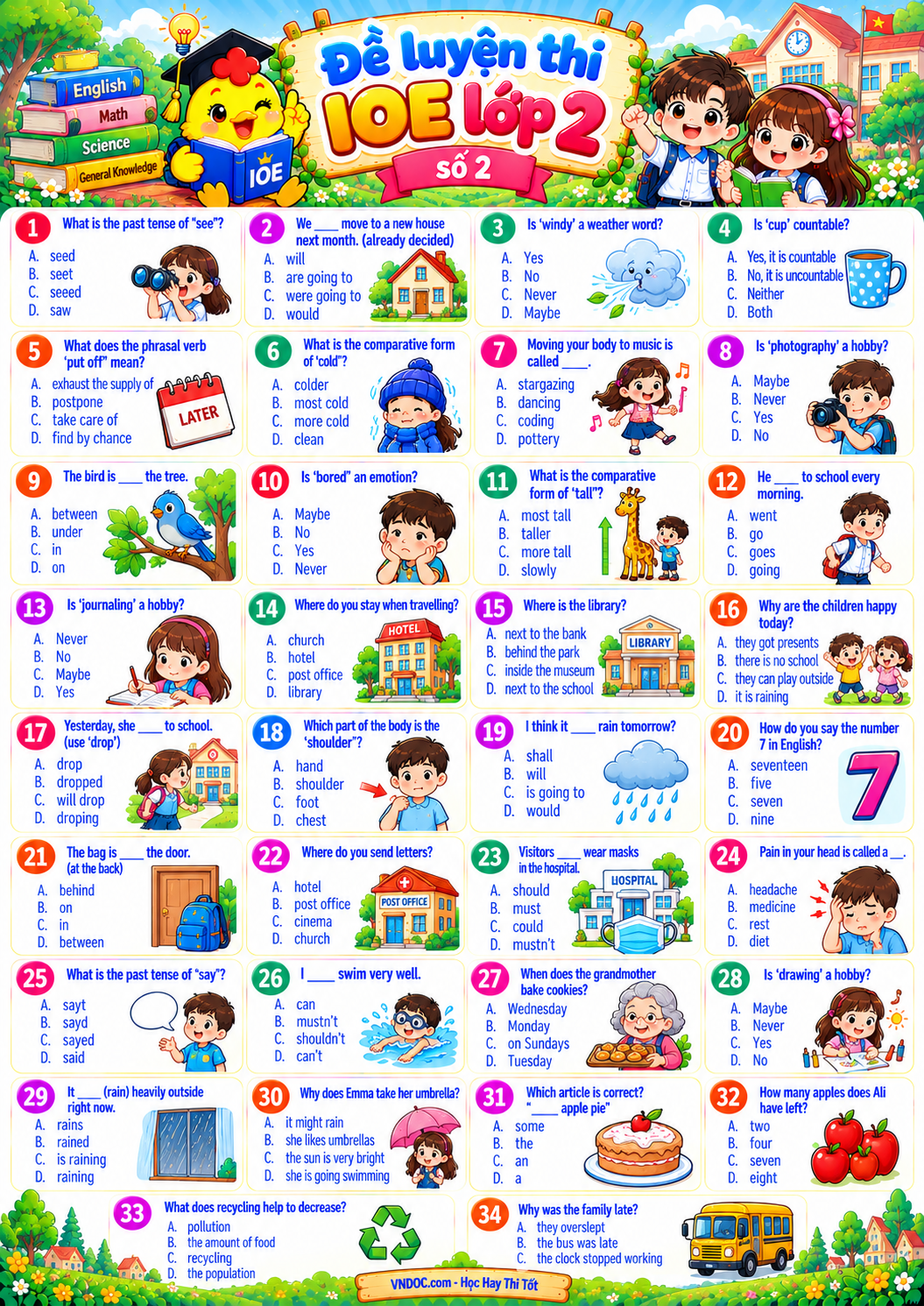 Đề luyện thi IOE lớp 2 số 2