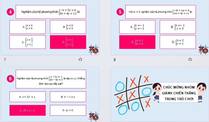 Game khởi động Toán 9 Bài Luyện tập chung (trang 19, 20)