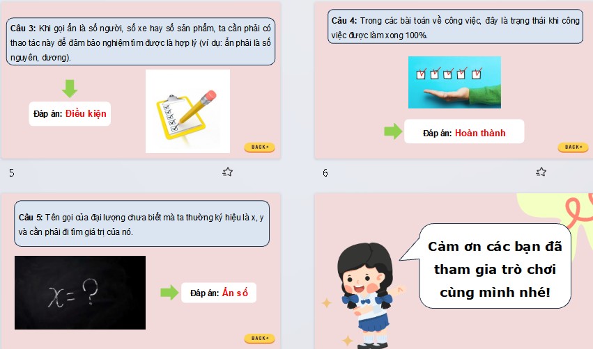Game khởi động Toán 9 Bài 3