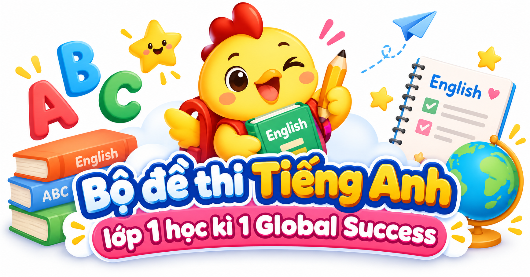 Bộ 2 đề thi Tiếng Anh lớp 1 học kì 1 Global Success