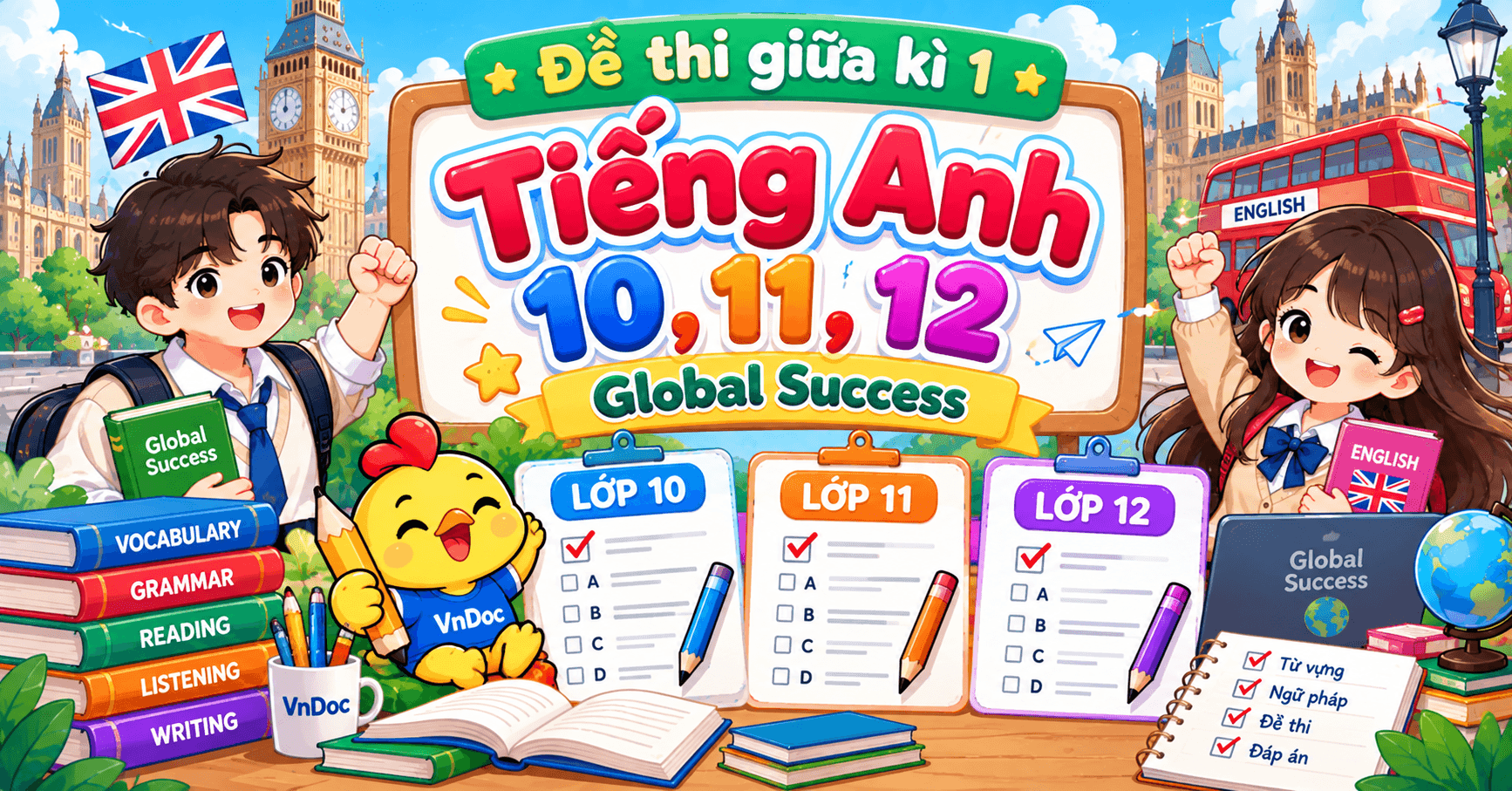 Đề Thi Giữa Kì 1 Tiếng Anh Lớp 10, 11, 12 Global Success