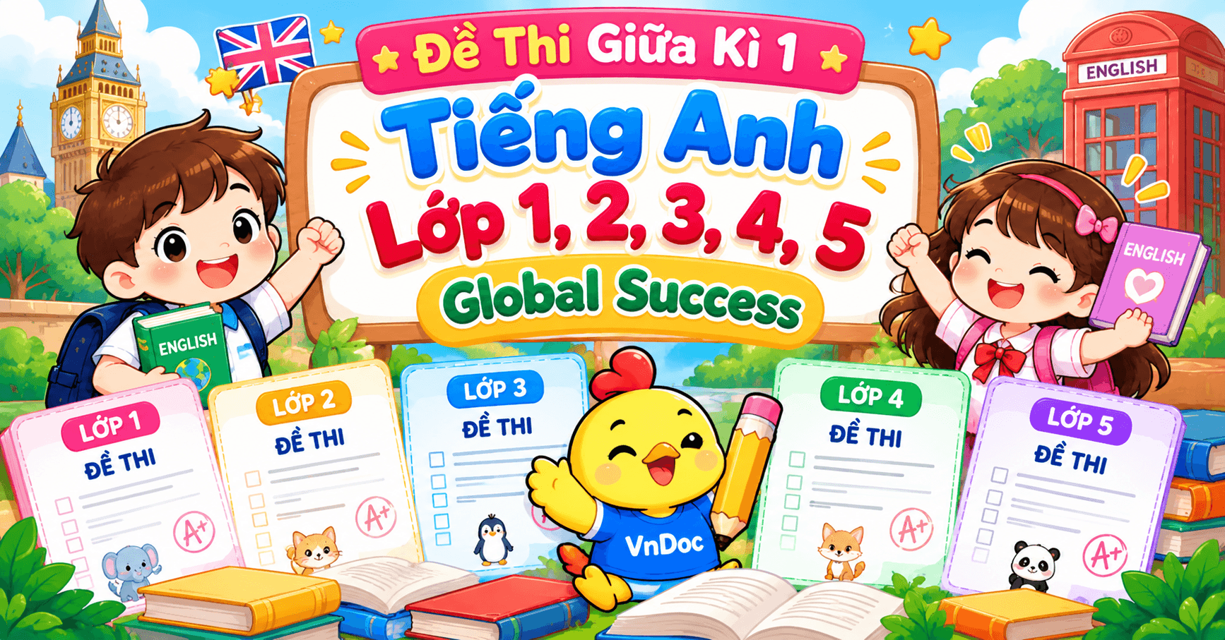 Đề Thi Giữa Kì 1 Tiếng Anh Lớp 1, 2, 3, 4, 5 Global Success
