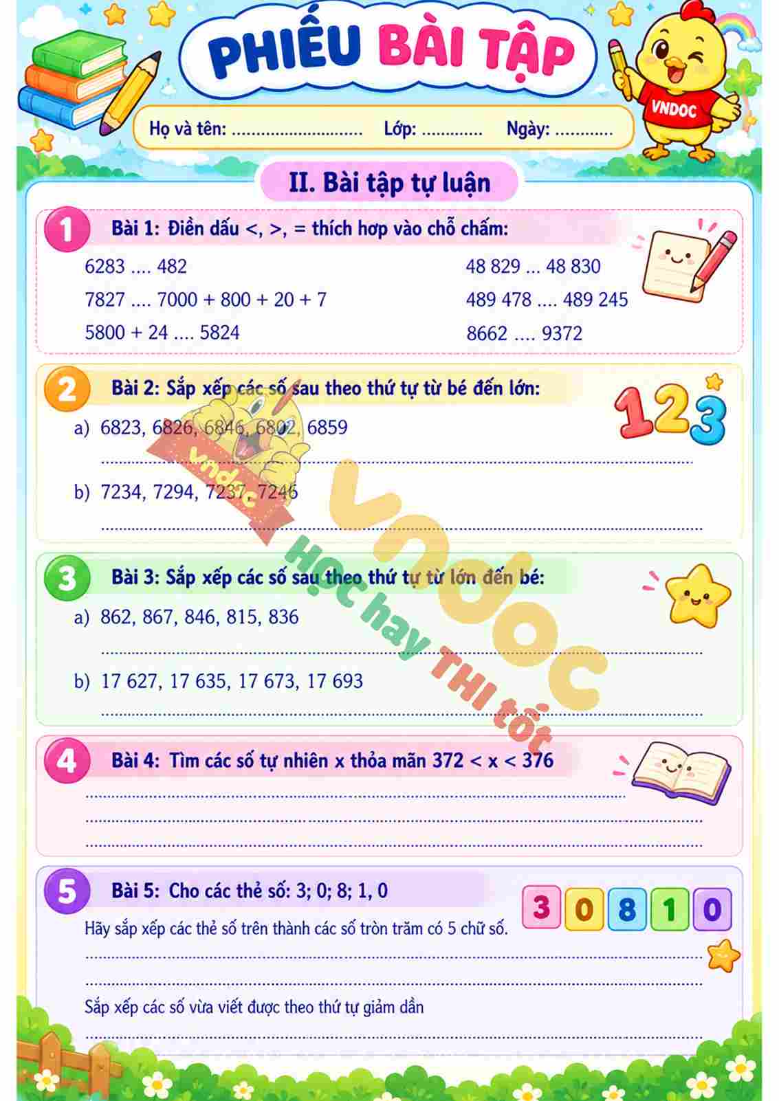 mh bai tap toan lop 4 so sanh va xep thu tu cac so tu nhien h2*24970