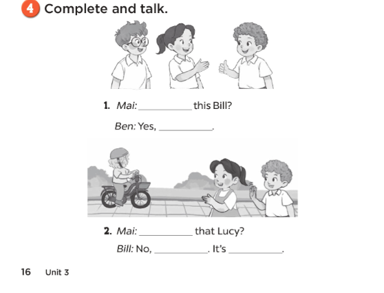 SBT Unit 1 lớp 3 minh họa 7