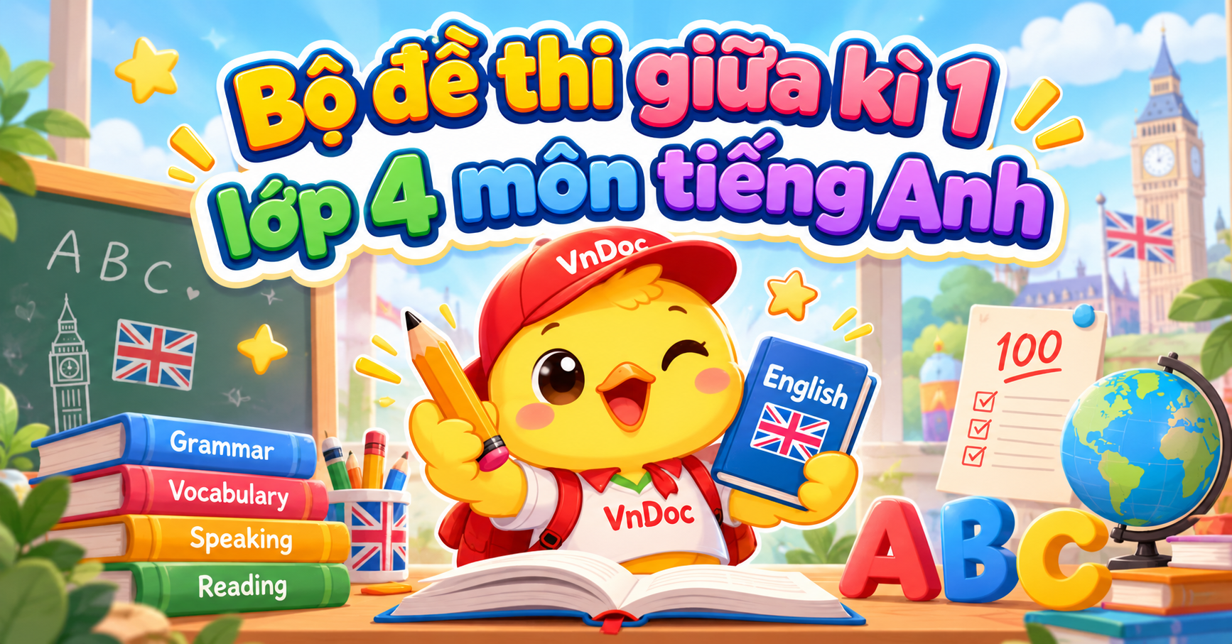 Bộ đề thi giữa kì 1 lớp 4 môn tiếng Anh năm 2026