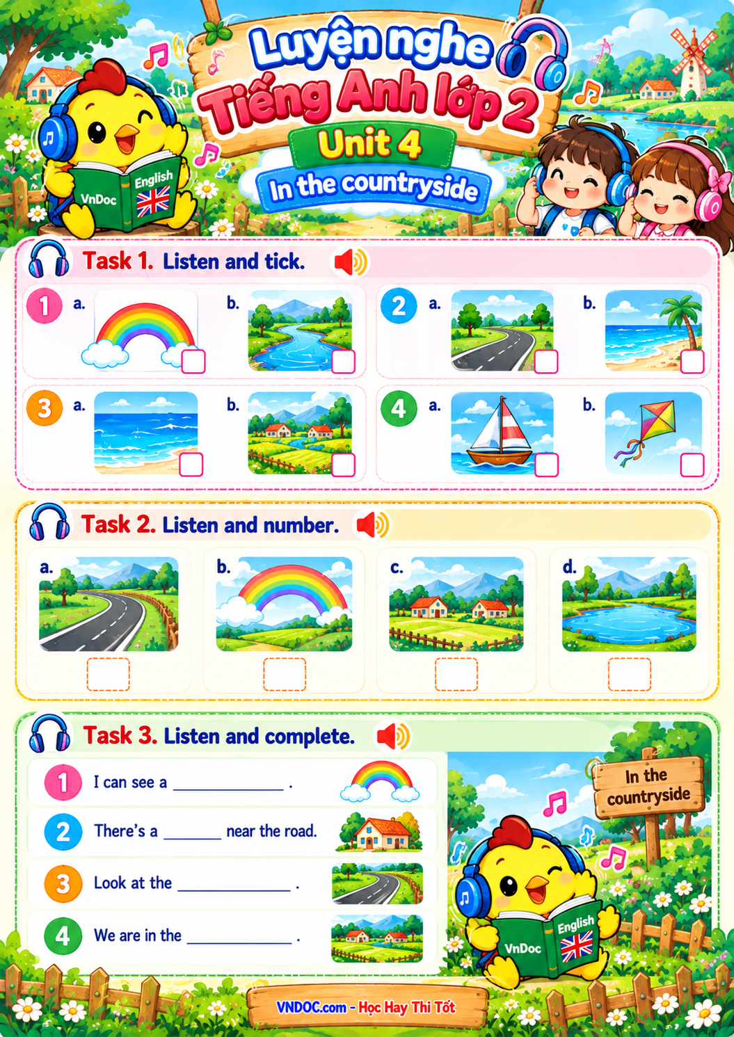 Luyện nghe tiếng Anh 2 unit 4
