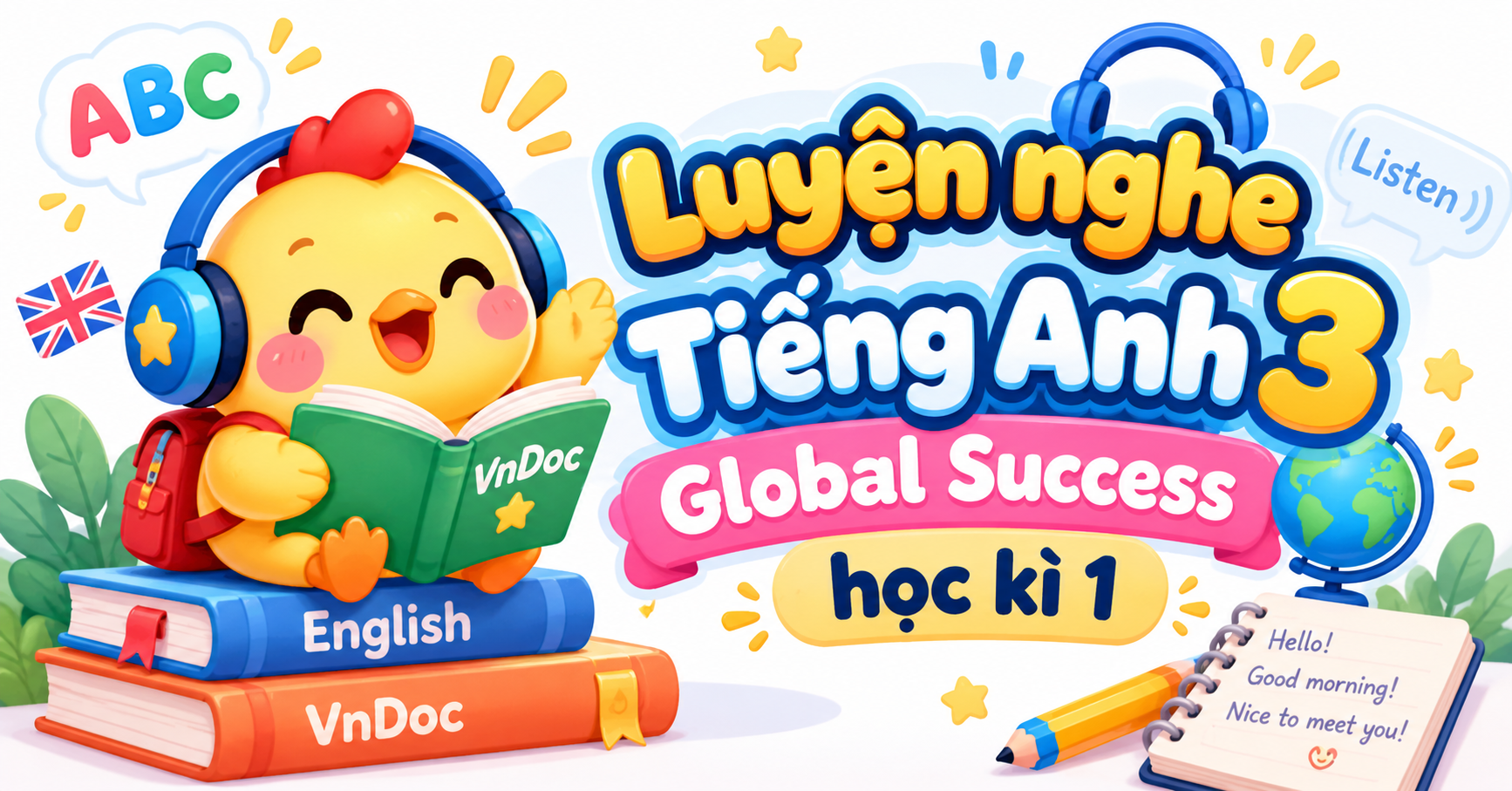 Luyện nghe Tiếng Anh 3 Global Success học kì 1