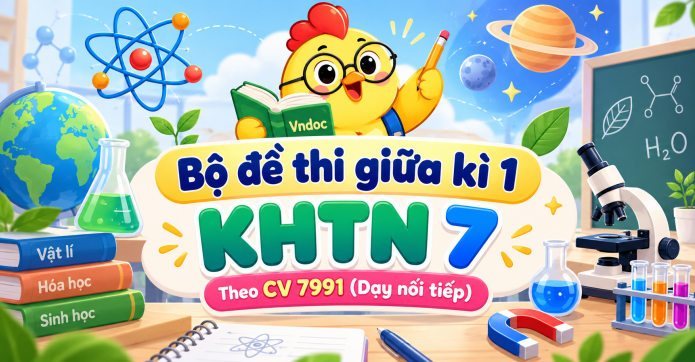 Bộ đề thi giữa kì 1 KHTN 7 Theo CV 7991 (Dạy nối tiếp)