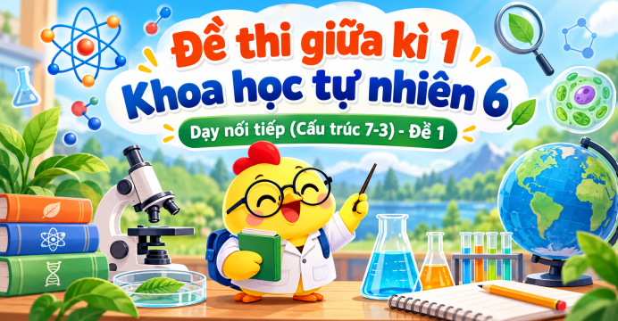Đề thi giữa kì 1 Khoa học tự nhiên 6 Dạy nối tiếp (Cấu trúc 7-3) - Đề 1