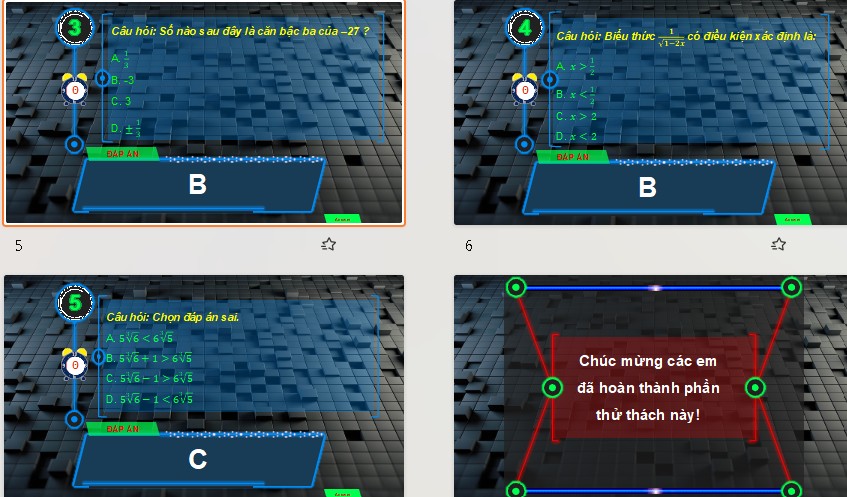 Game khởi động Toán 9 Bài Luyện tập chung (trang 64)