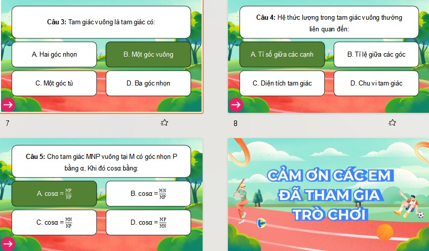 Game khởi động Toán 9 Bài 11