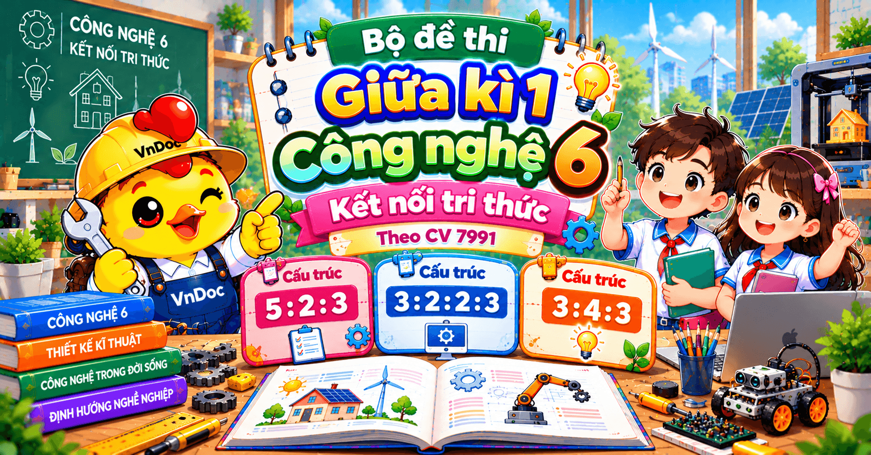 Bộ 4 đề thi Giữa kì 1 Công nghệ 6 Kết nối tri thức theo CV 7991