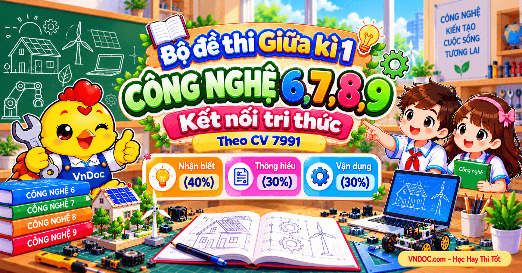 Bộ đề thi Giữa kì 1 Công nghệ 6, 7, 8, 9 Kết nối tri thức theo CV 7991