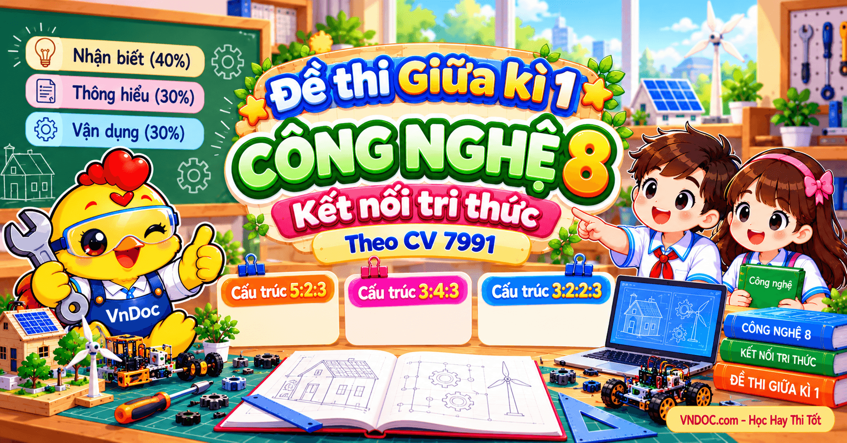 Bộ đề thi giữa kì 1 Công nghệ 8 Kết nối tri thức theo CV 7991
