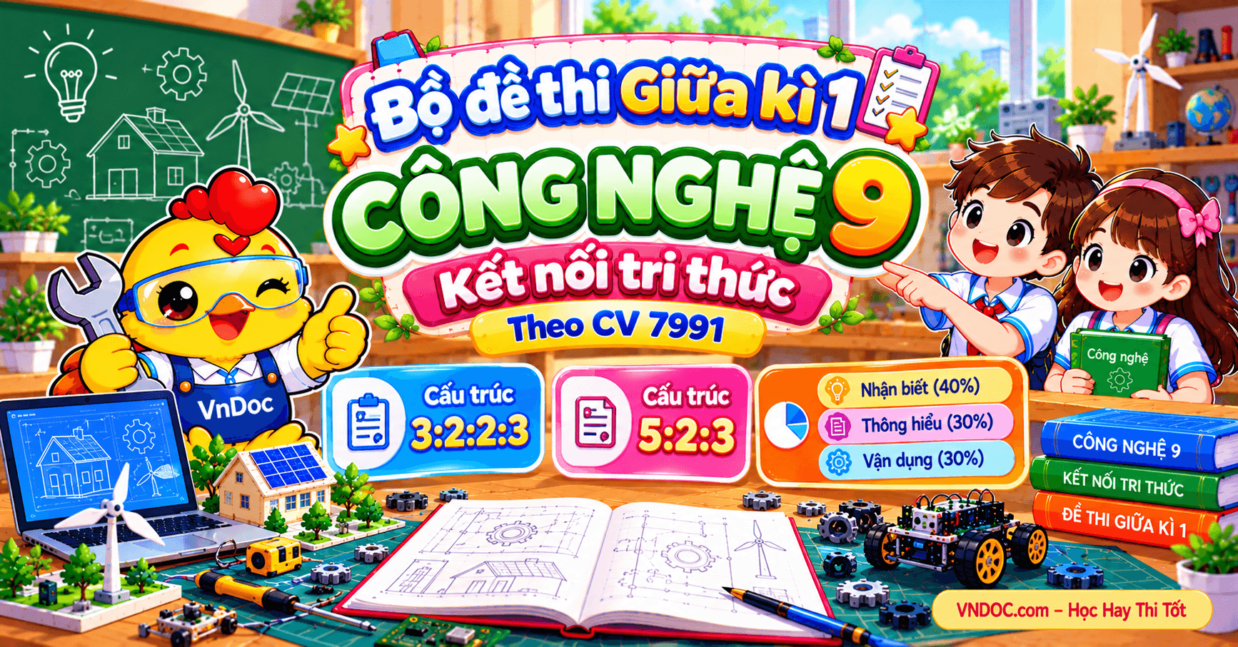 Bộ đề thi giữa kì 1 Công nghệ 9 Kết nối tri thức theo CV 7991