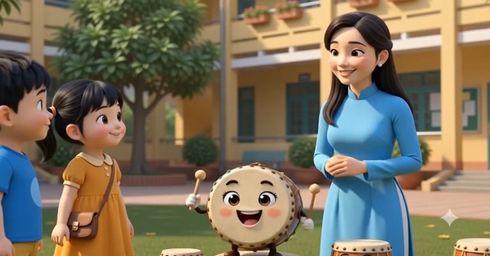 Video mở đầu Âm nhạc 3 Tiết 3: Ôn đọc nhạc Bài số 1 - Thường thức âm nhạc Dàn trống dân tộc (AI)