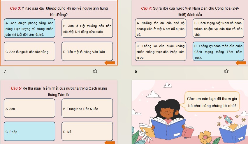 Game khởi động Lịch sử Địa lí 5 Bài 14